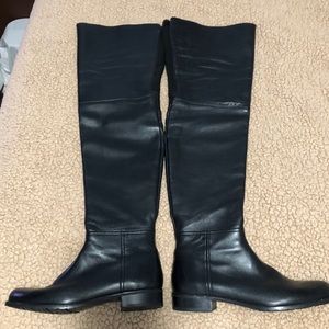 Stuart Weitzman thigh high boots. black leather.